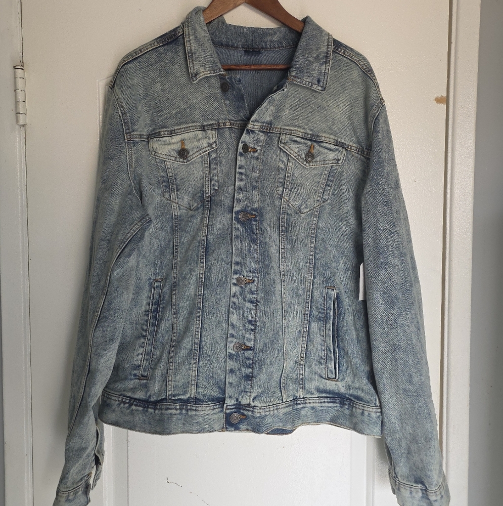 Men's George Denim Flex Jacket Acid Wash Blue